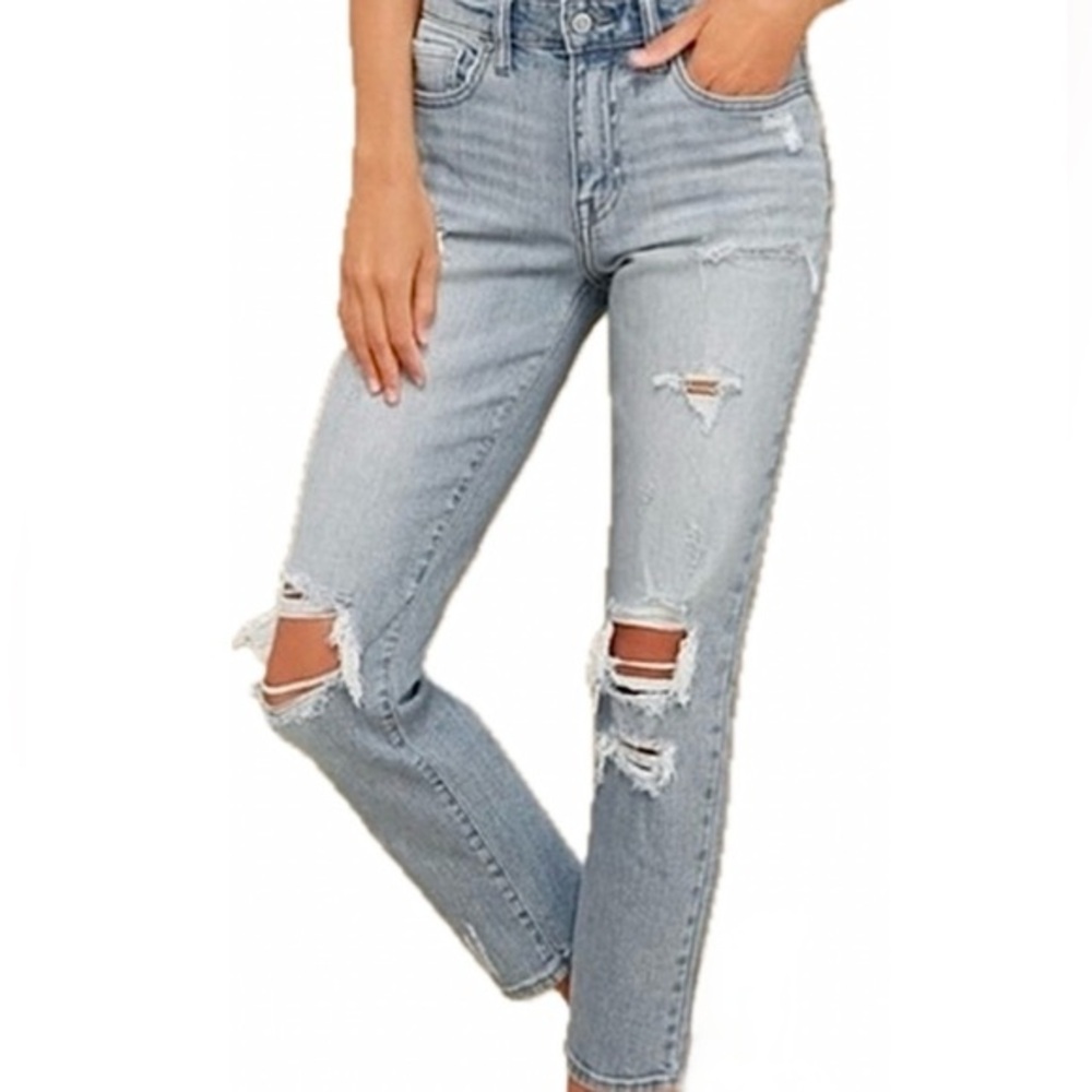 NWT Eunina Tobi Super High Rise Mom Ankle Jeans Starry Night wash  27